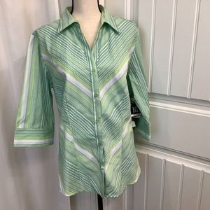 Green Button Down Blouse